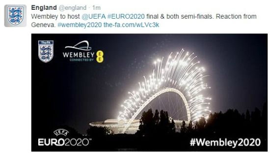 新温布利大球场将举办2020年欧洲杯决赛